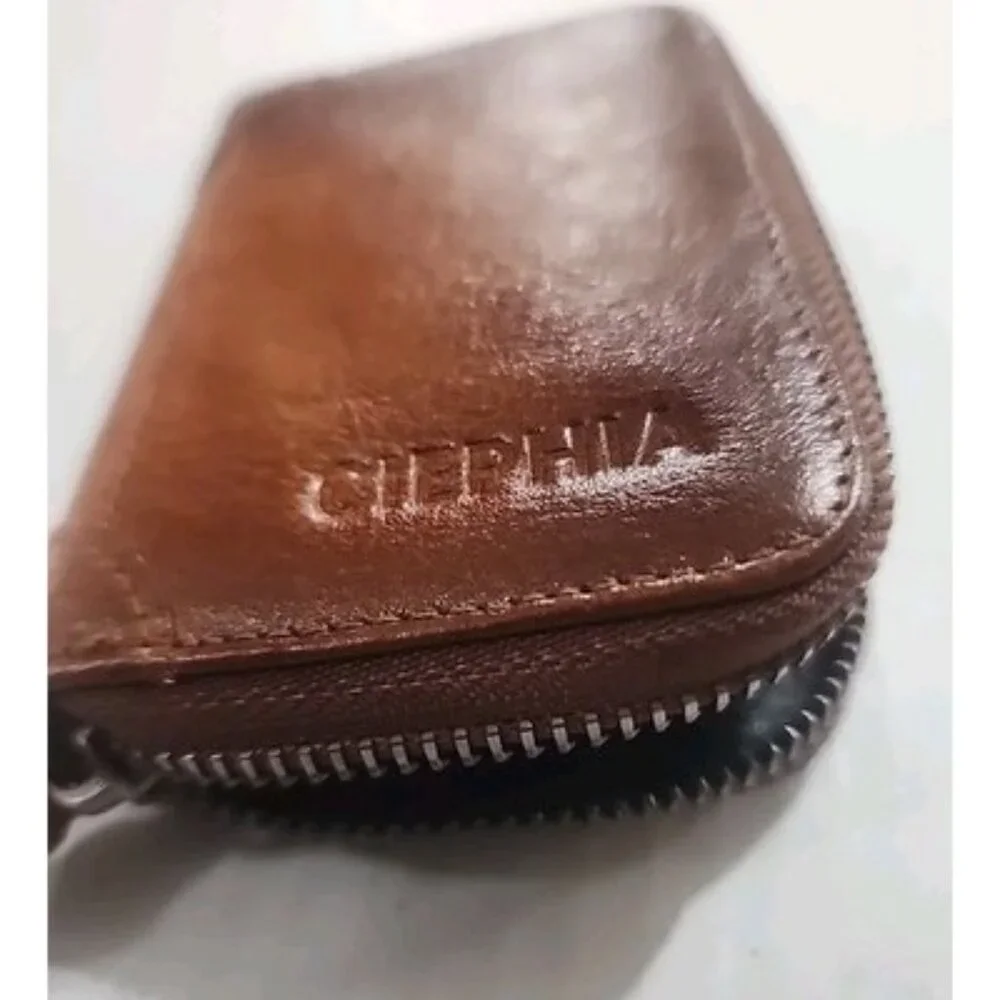 Ciephia Men's 11 Credit Card Compartments Wallet Brown Leather with Zipper
